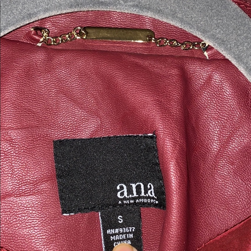 Leather Red Jacket Size Small - image 2